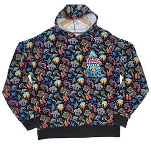 Asshol*s Live Forever Let's Take a Trip Mushroom Lisa Frank Hoodie Alt sz L
